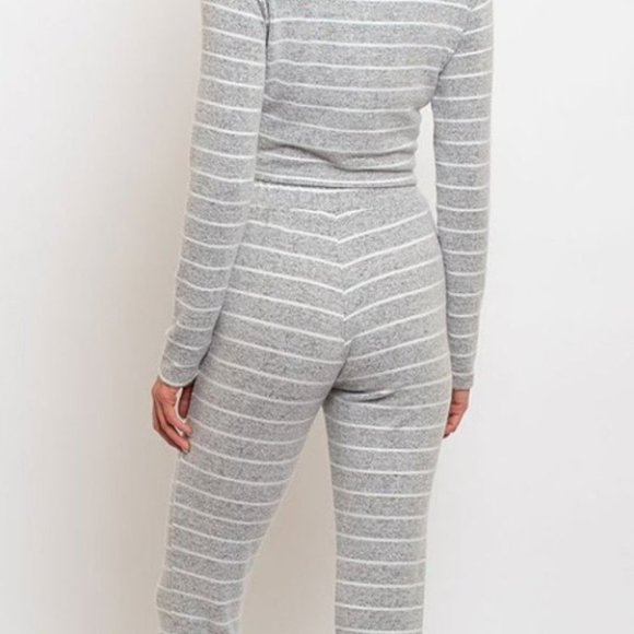 LONG 2-TONE STRIPED LOUNGE SET - Picture 3 of 4